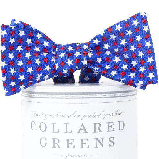 Freedom Stars Bow Tie in Blue by Collared Greens - Country Club Prep