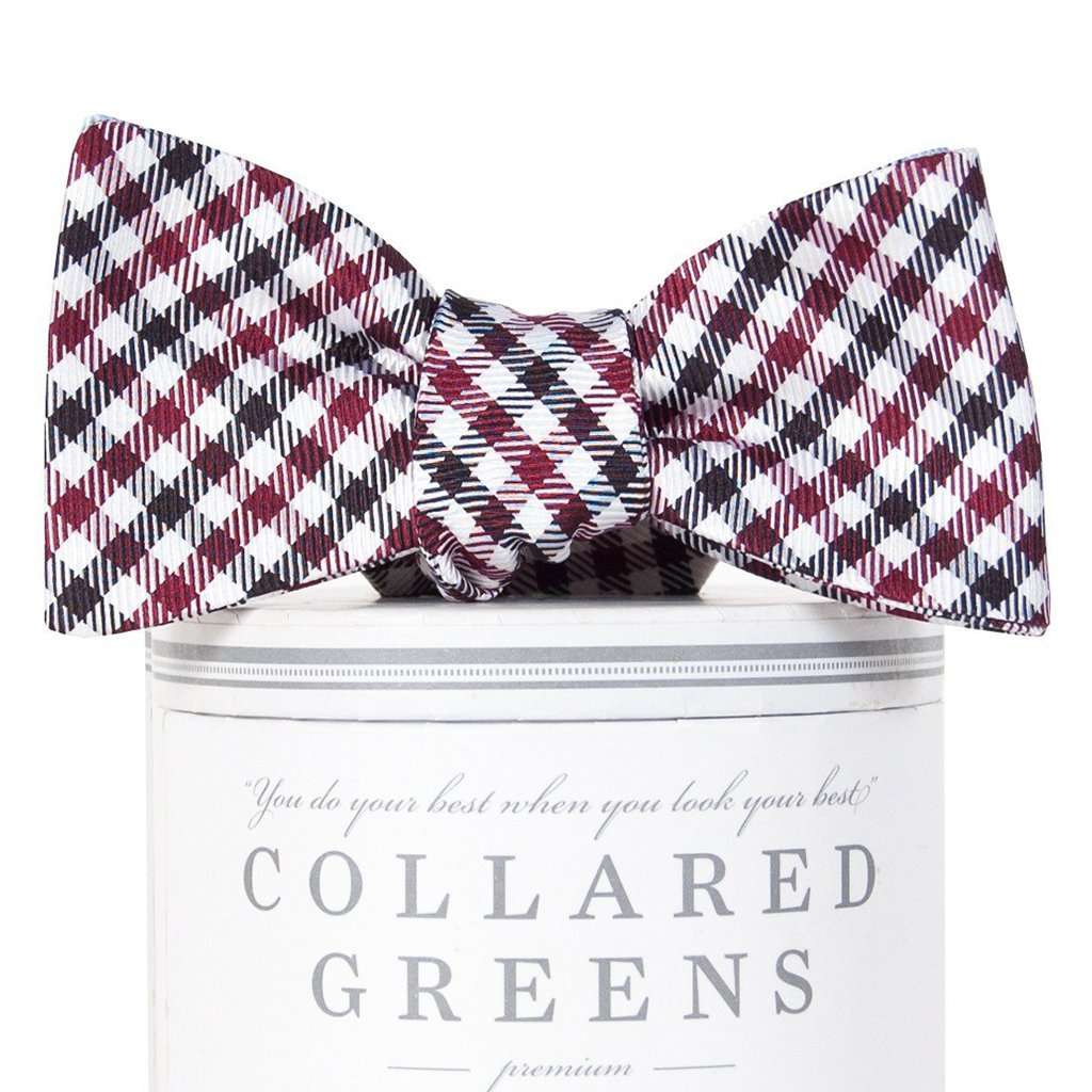 Gameday Bow Tie in Garnet and Black by Collared Greens - Country Club Prep