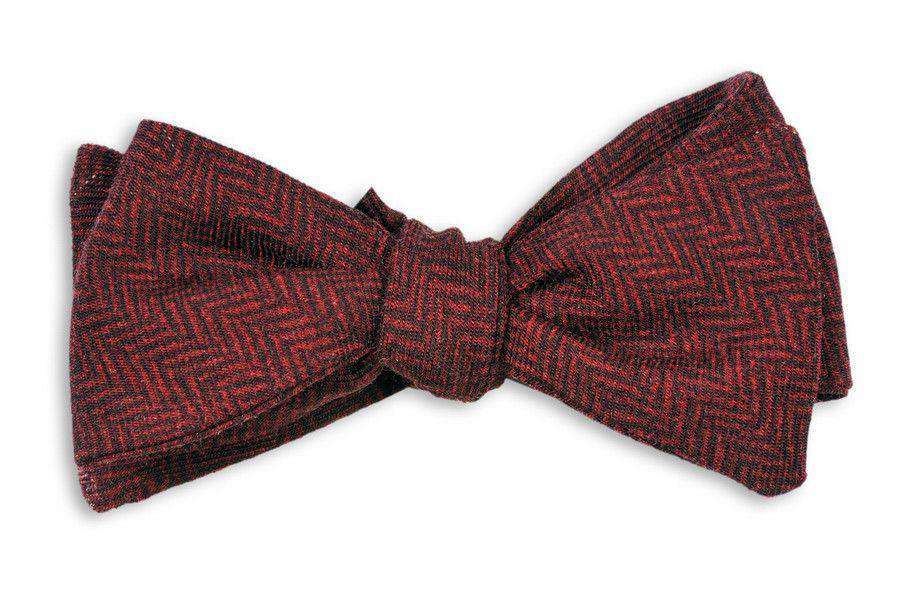 Garnet Herringbone Bow Tie by High Cotton - Country Club Prep