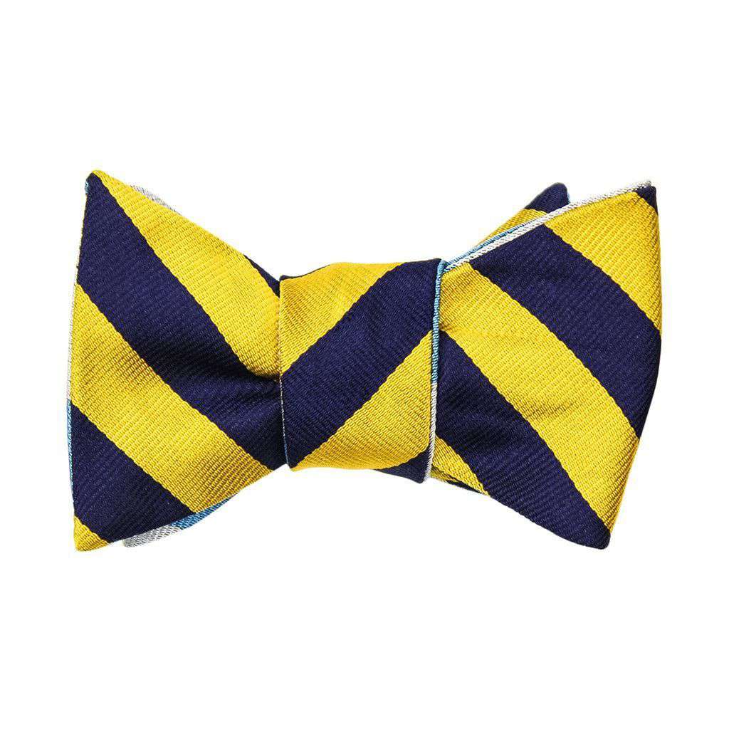 Gold/Navy and Light Blue/Silver Bow Tie by Social Primer - Country Club Prep