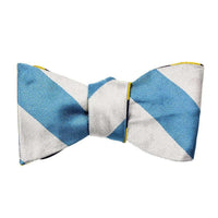 Gold/Navy and Light Blue/Silver Bow Tie by Social Primer - Country Club Prep