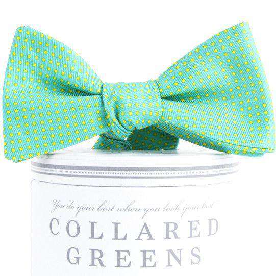 Hemingway Bow Tie in Turquoise & Lime Green by Collared Greens - Country Club Prep