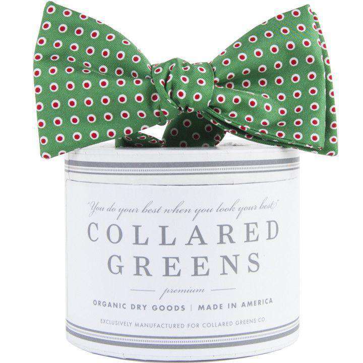Holiday Dots Bow Tie in Green by Collared Greens - Country Club Prep
