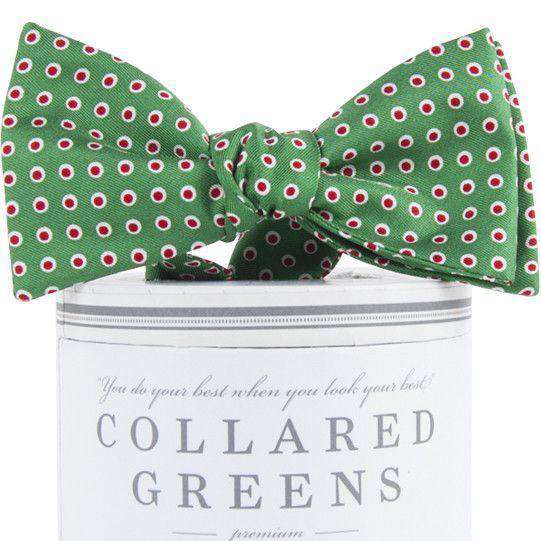 Holiday Dots Bow Tie in Green by Collared Greens - Country Club Prep