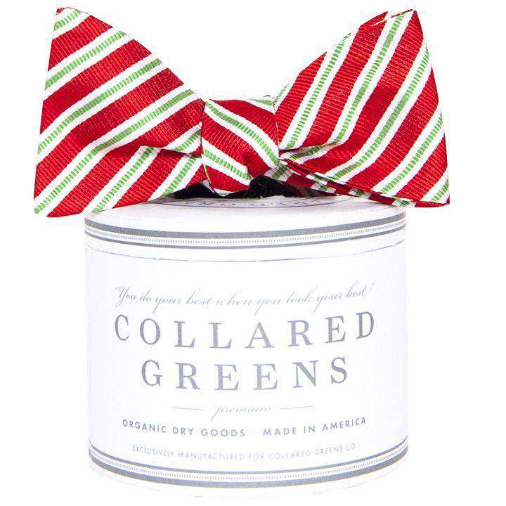 Holiday Stripes Bow in Red by Collared Greens - Country Club Prep