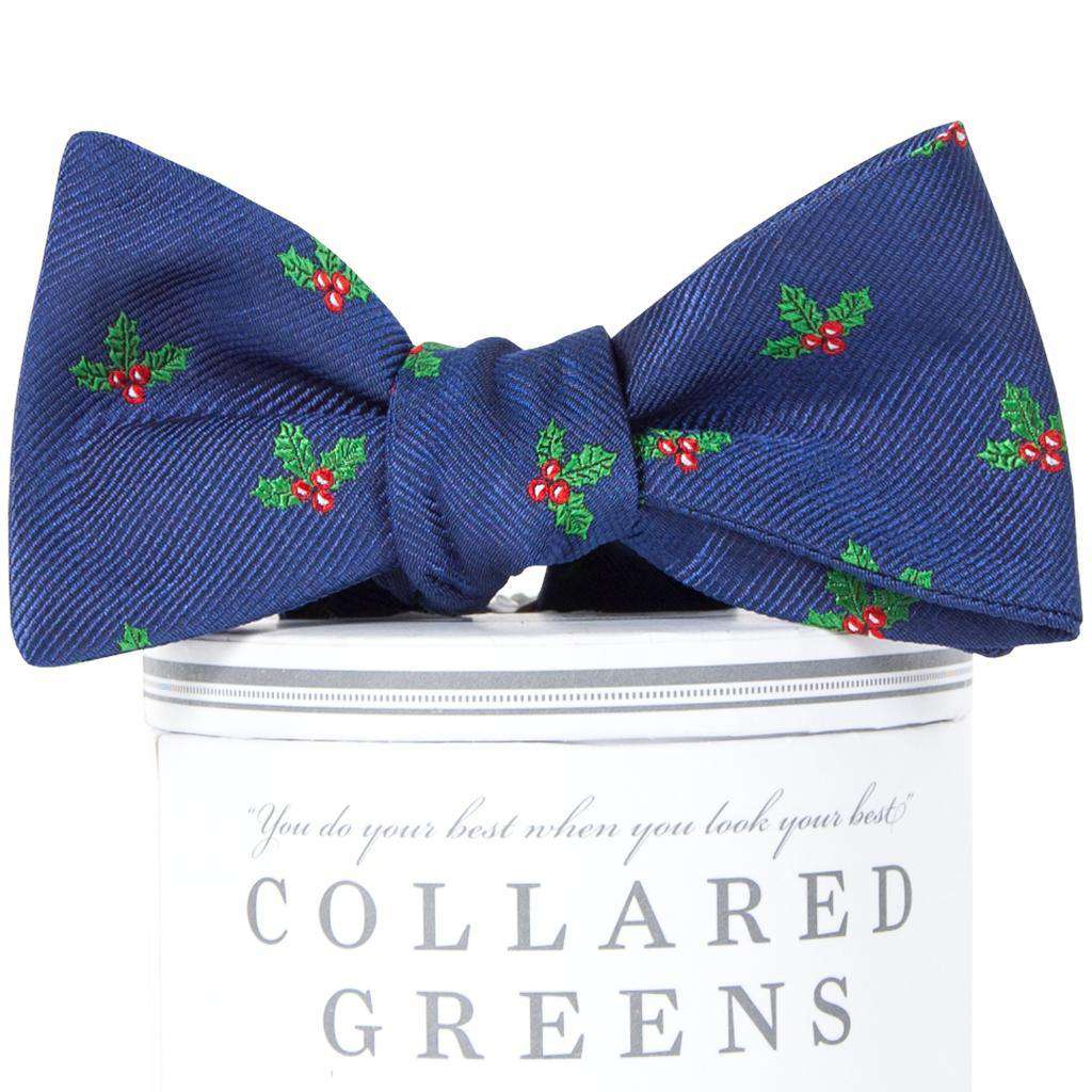 Holly Jolly Bow Tie in Navy by Collared Greens - Country Club Prep