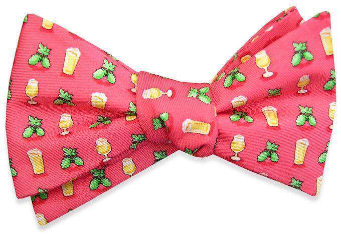 Hoppy Hour Bow Tie in Coral by Bird Dog Bay - Country Club Prep