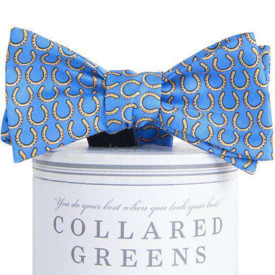 Horseshoe Bow Tie in Blue by Collared Greens - Country Club Prep