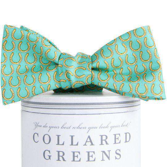 Horseshoe Bow Tie in Green by Collared Greens - Country Club Prep