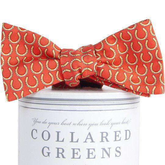 Horseshoe Bow Tie in Salmon Red by Collared Greens - Country Club Prep