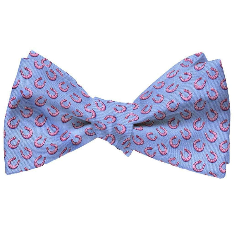 Horseshoe Heaven Bow Tie in Blue by Bird Dog Bay - Country Club Prep