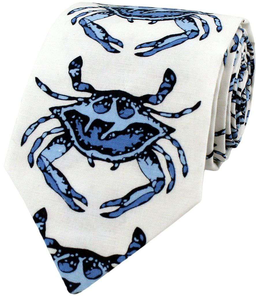 In a Pinch Crab Tie in Blue by Just Madras - Country Club Prep