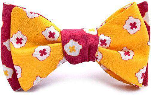 Kappa Alpha Order Reversible Bow Tie in Gold and Crimson by Dogwood Black - Country Club Prep