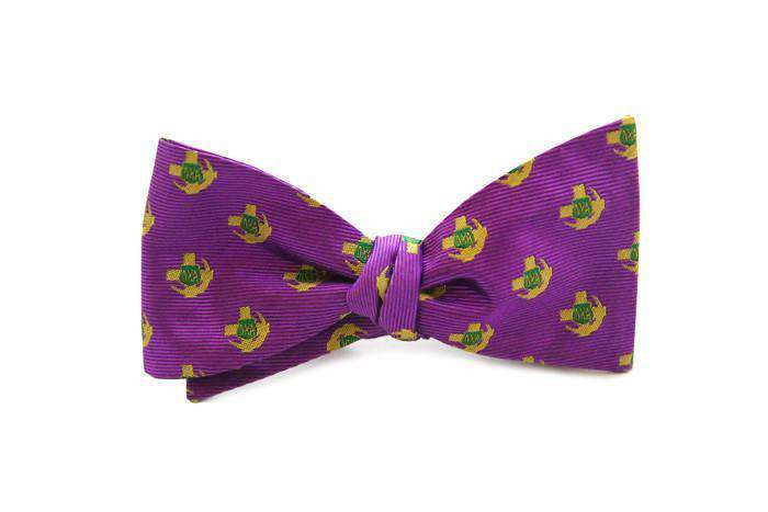 Lambda Chi Alpha Bow Tie in Purple and Gold by Dogwood Black - Country Club Prep