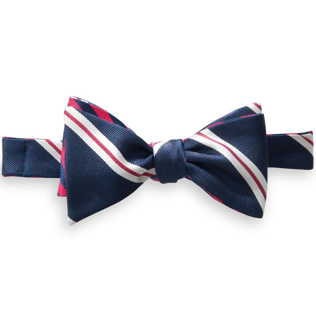 Lateral Stripe and Regimental Stripe Reversible Bow Tie in Navy and Red by Southern Tide - Country Club Prep