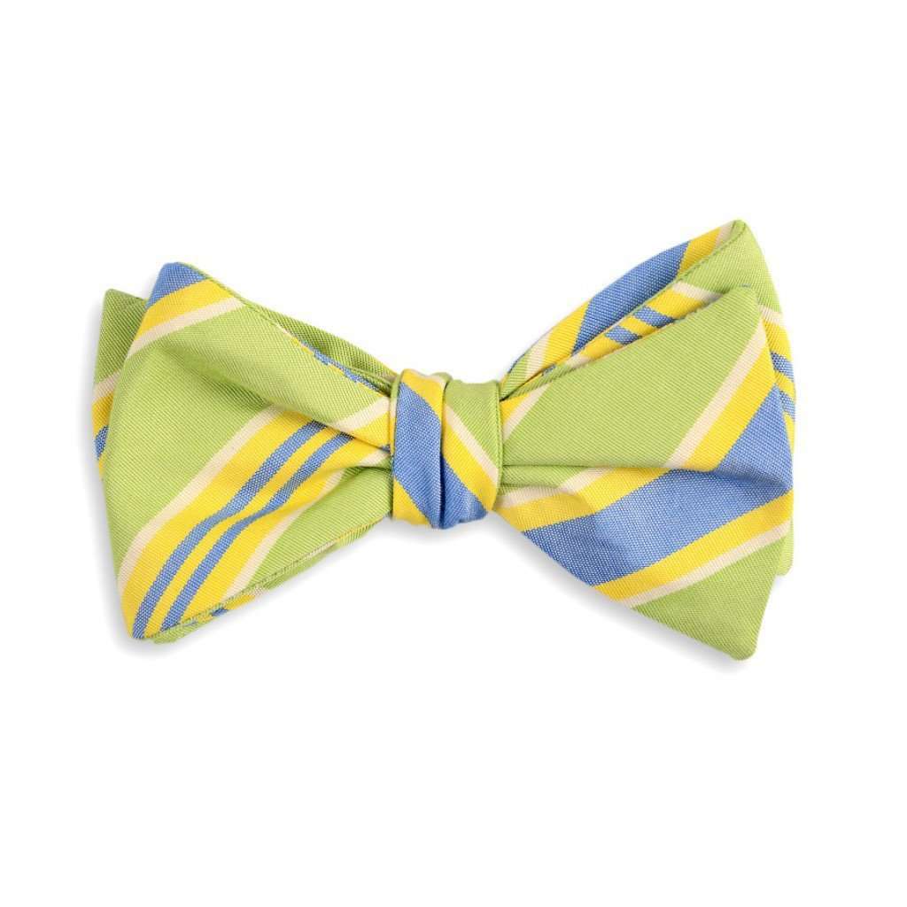 Lime Maybank Stripe Bow Tie by High Cotton - Country Club Prep