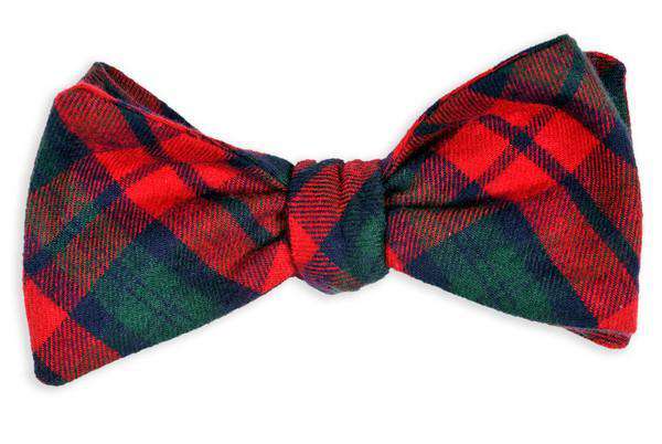 MacGregor Flannel Tartan Bow Tie in Red and Green by High Cotton - Country Club Prep