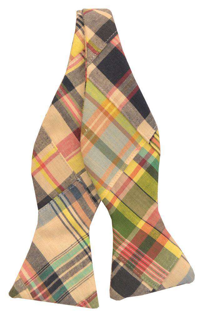 Madras Patchwork Plaid Bow Tie in Great Island by Just Madras - Country Club Prep