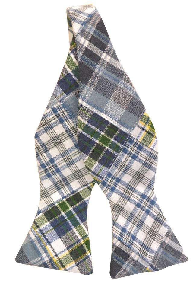 Madras Patchwork Plaid Bow Tie in Mackinac Island by Just Madras - Country Club Prep