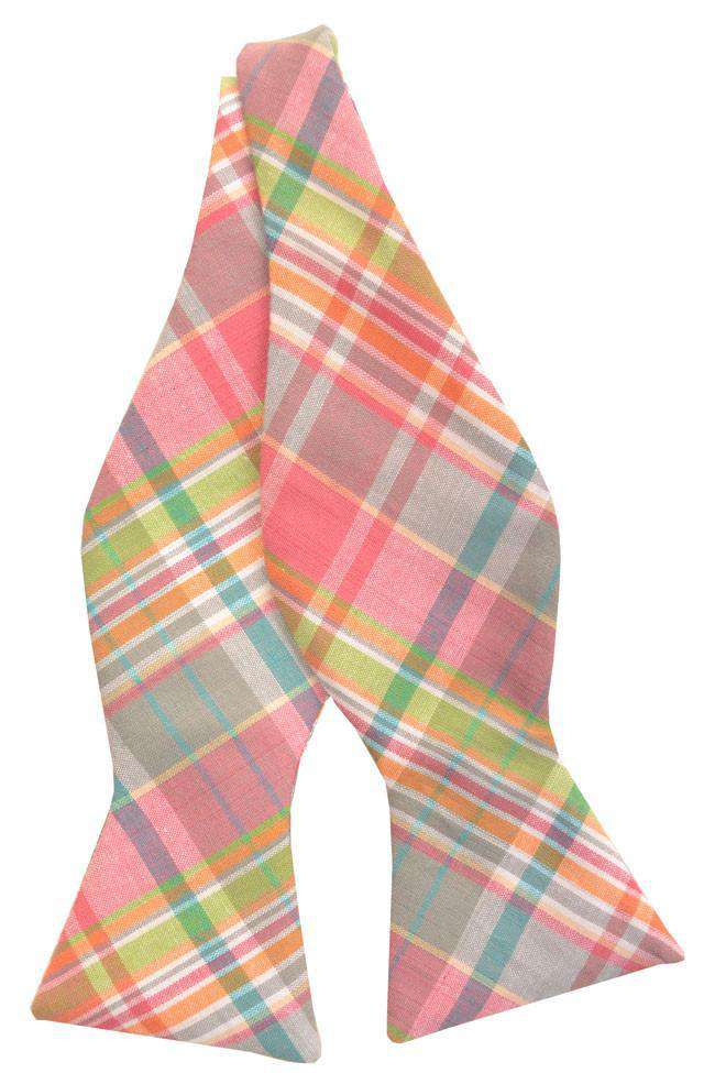 Madras Plaid Bow Tie in Kiawah by Just Madras - Country Club Prep