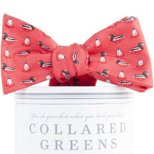 Mallard Bow Tie in Salmon by Collared Greens - Country Club Prep