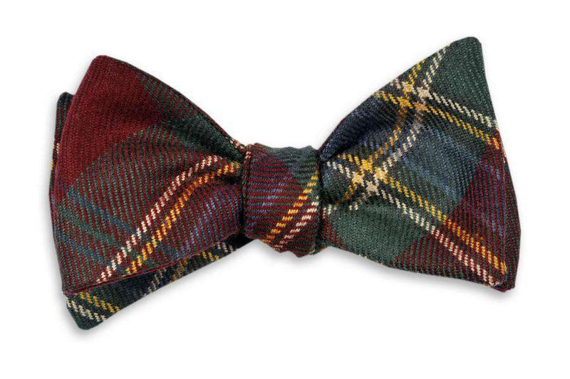 Mclean Tartan Bow Tie in Forest Green & Dark Red by High Cotton - Country Club Prep