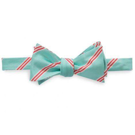 Men's Heritage Stripe Bow Tie in Bermuda Teal by Southern Tide - Country Club Prep