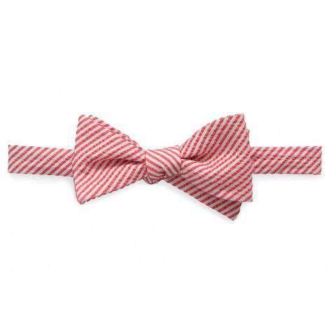 Men's Seersucker Bow Tie in Coral Beach by Southern Tide - Country Club Prep