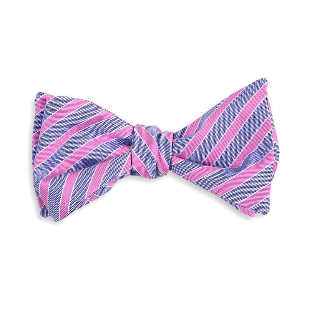 Middleton Stripe Bow Tie in Violet and Navy by High Cotton - Country Club Prep