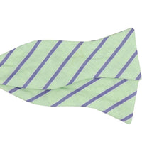 Mint and Periwinkle Linen Stripe Bow Tie by High Cotton - Country Club Prep