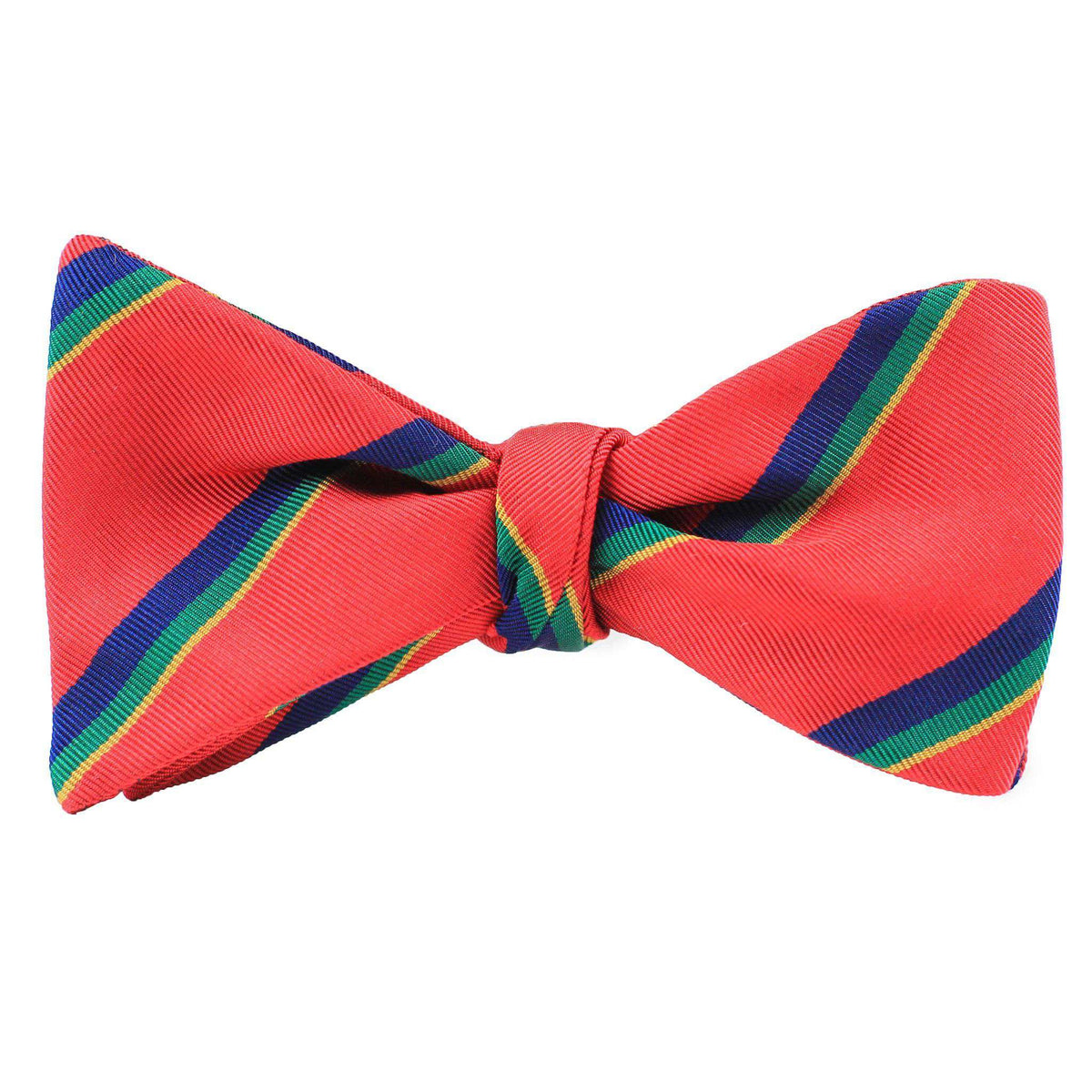Mogador Bow Tie in Red with Double Stripe by Res Ipsa - Country Club Prep