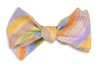 Multicolor Linen Stripe Bow Tie by High Cotton - Country Club Prep