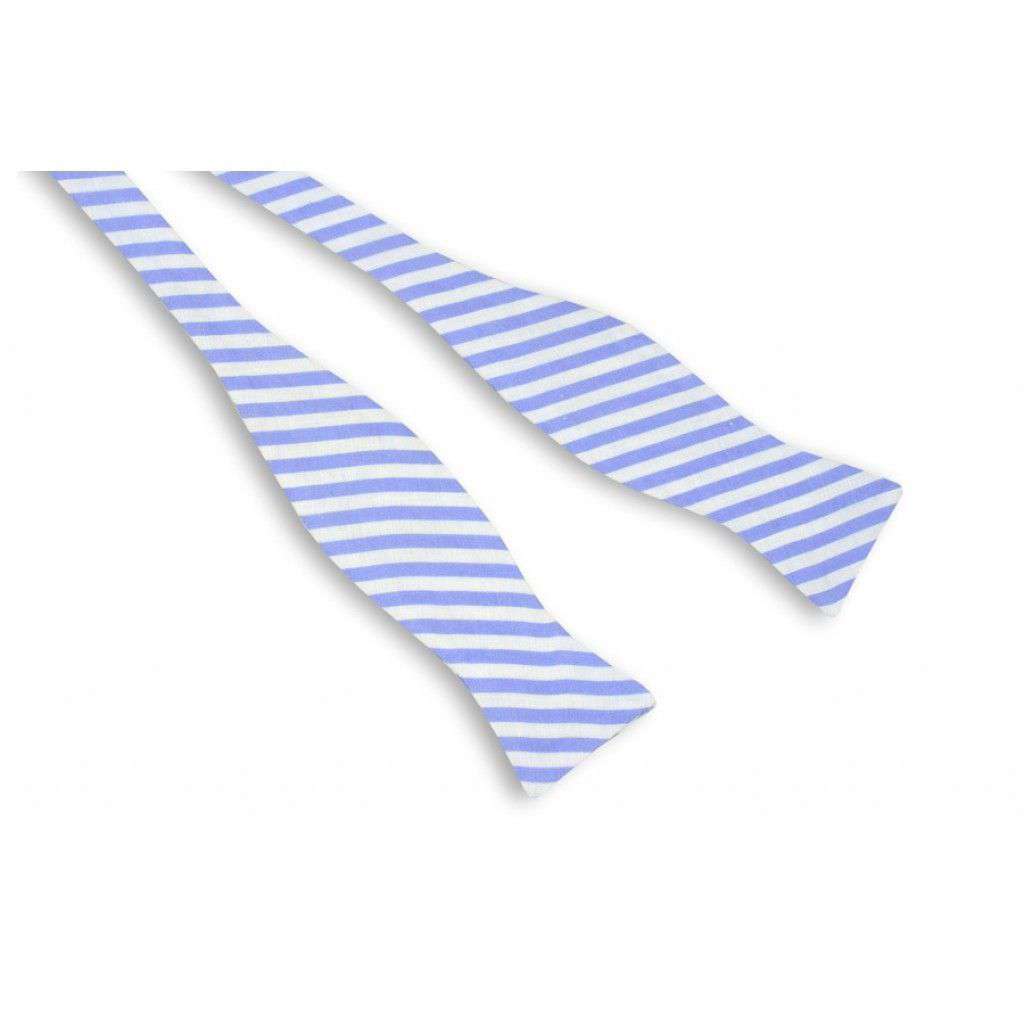 Nautical Blue Stripe Bow Tie in Blue/ Light Purple by High Cotton - Country Club Prep