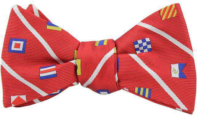 Nautical Signal Flag Bow Tie in Red by Anchored Style - Country Club Prep