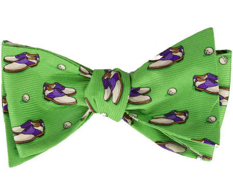Old School Golf Shoes Bow Tie in Green by Southern Proper - Country Club Prep
