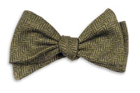 Olive Herringbone Bow Tie by High Cotton - Country Club Prep