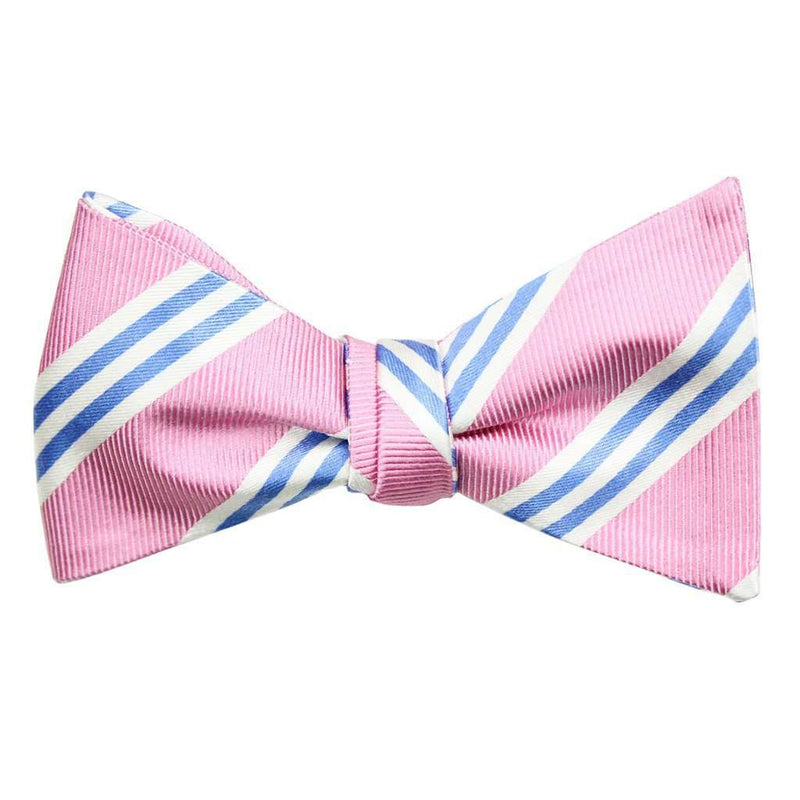 On Air Stripe Bow Tie in Pink by Bird Dog Bay - Country Club Prep