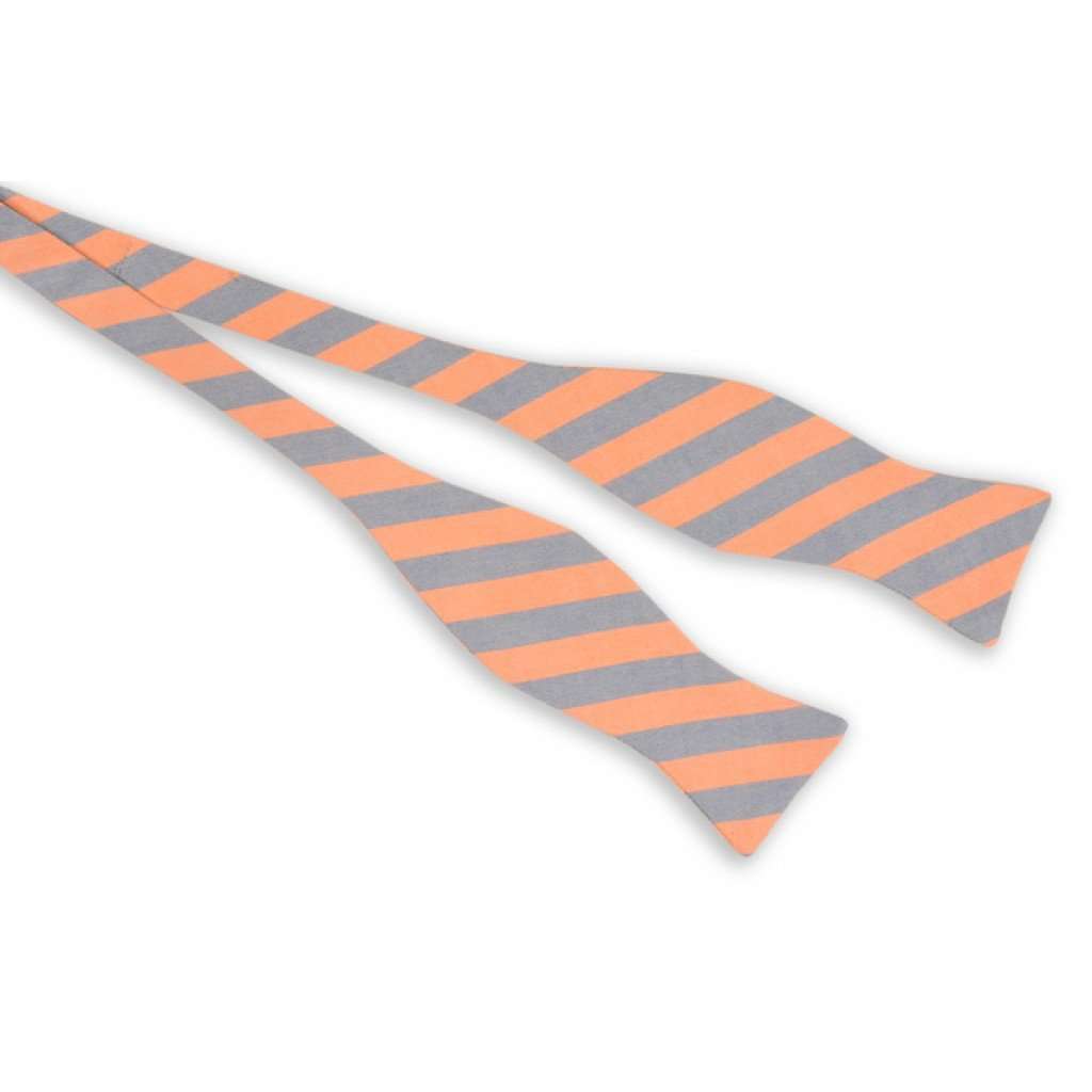 Orange and Blue Oxford Stripe Bow Tie by High Cotton - Country Club Prep