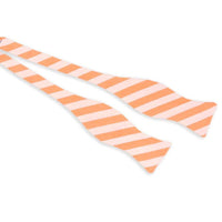 Orange and White Oxford Stripe Bow Tie by High Cotton - Country Club Prep