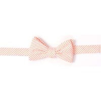 Orange Seersucker Stripe Bow Tie by High Cotton - Country Club Prep