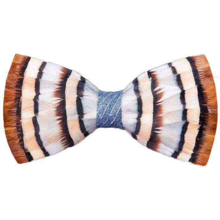 Original Feather Bow Tie in Blue Chuka by Brackish Bow Ties - Country Club Prep