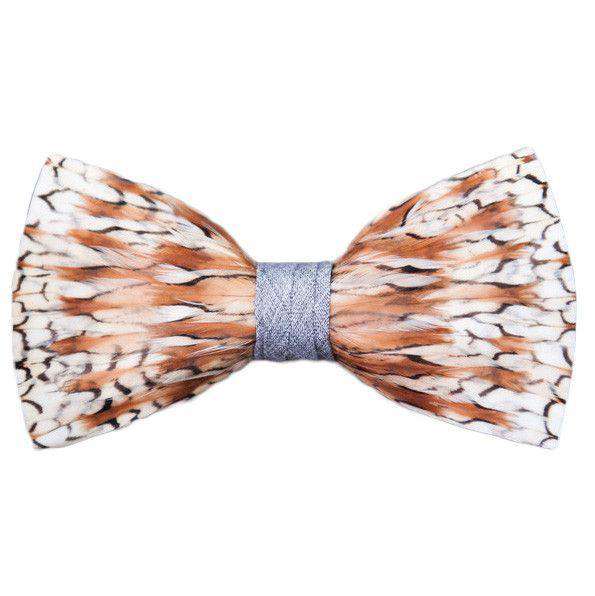 Original Feather Bow Tie in Grey Bobwhite by Brackish Bow Ties - Country Club Prep