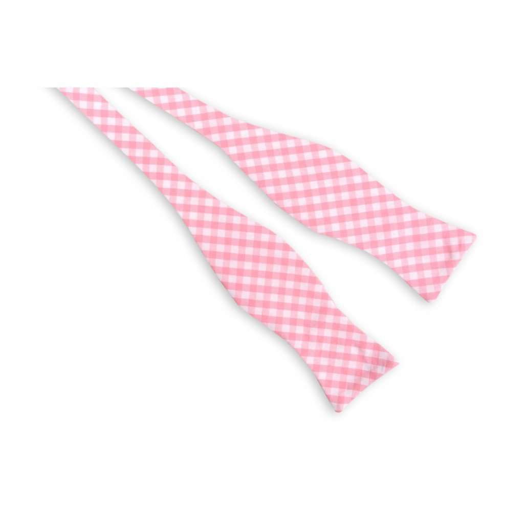 Pale Pink Gingham Check Bow Tie by High Cotton - Country Club Prep