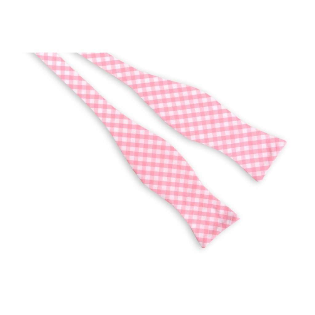 Pale Pink Gingham Check Bow Tie by High Cotton - Country Club Prep