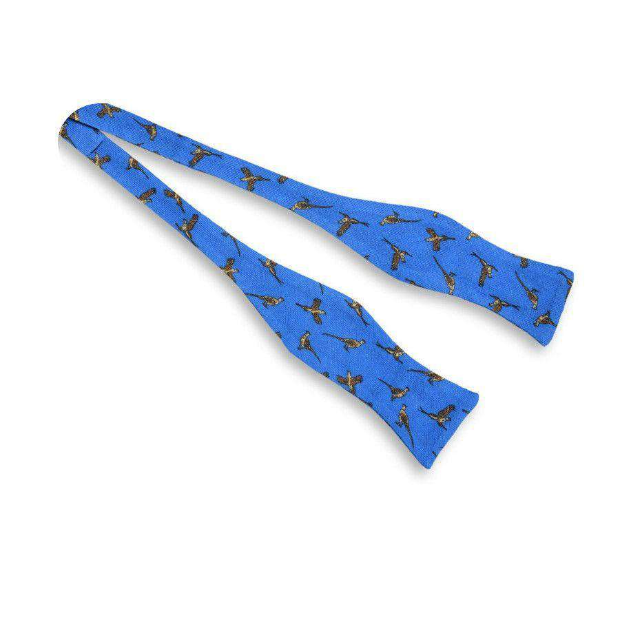 Pheasant Bow Tie in Blue by High Cotton - Country Club Prep