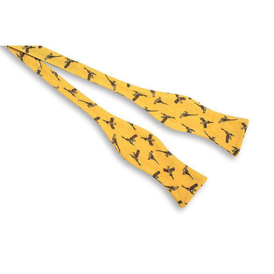 Pheasant Bow Tie in Gold by High Cotton - Country Club Prep