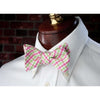 Pink and Green Tattersall Bow Tie by High Cotton - Country Club Prep