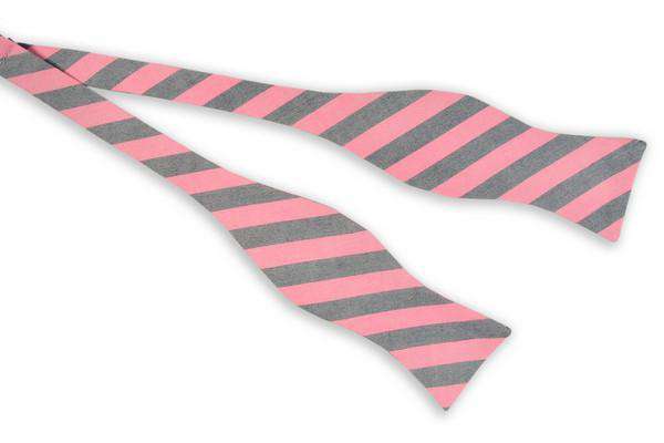 Pink and Navy Oxford Stripe Bow Tie by High Cotton - Country Club Prep