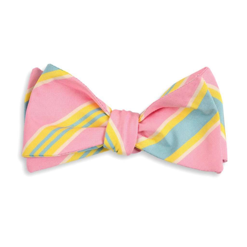 Pink Maybank Stripe Bow Tie by High Cotton - Country Club Prep