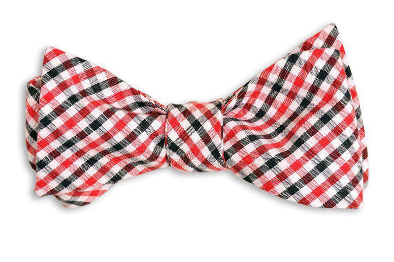 Red and Black Tattersall Bow Tie by High Cotton - Country Club Prep